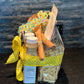 Side view, happy birthday gift bundle 