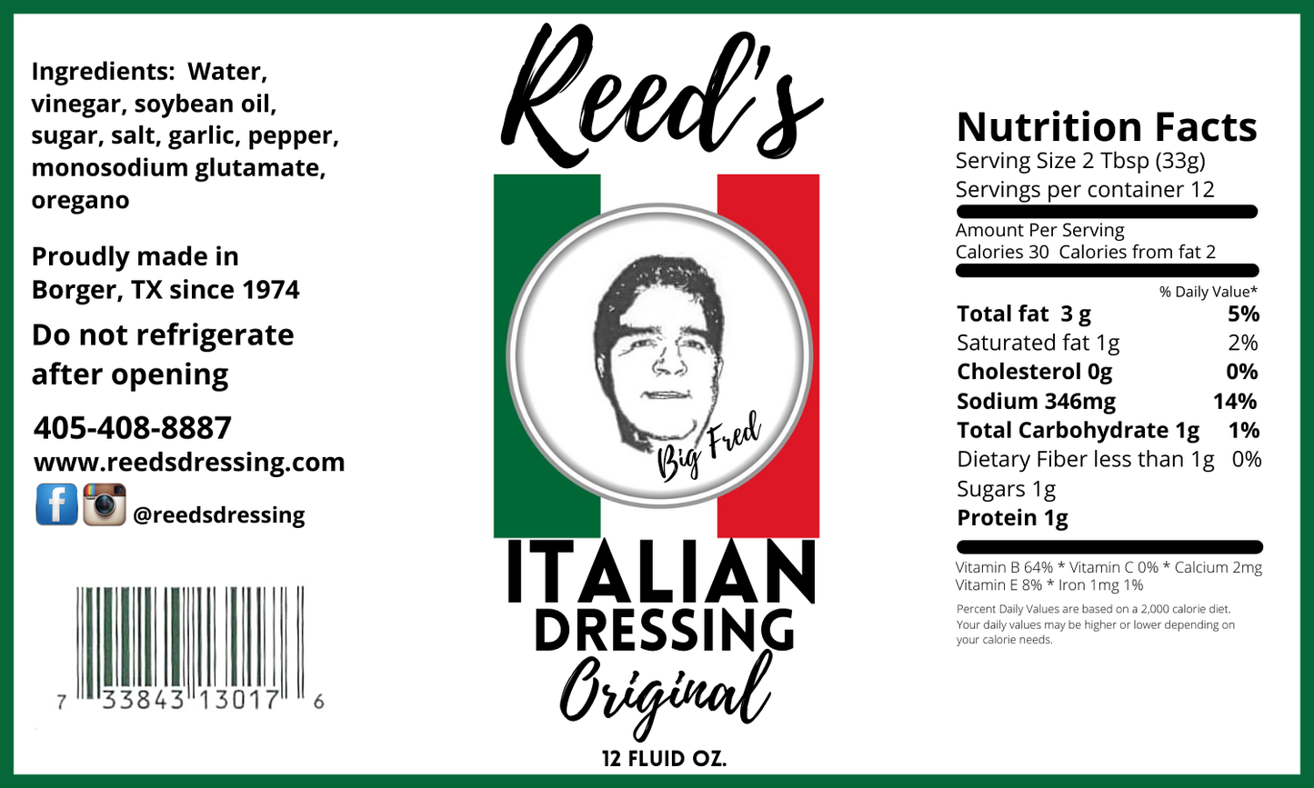 Reed's Italian Dressing | Original (Gallon)